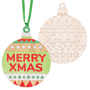 Zart ColourMe Wooden Christmas Baubles Pack of 20