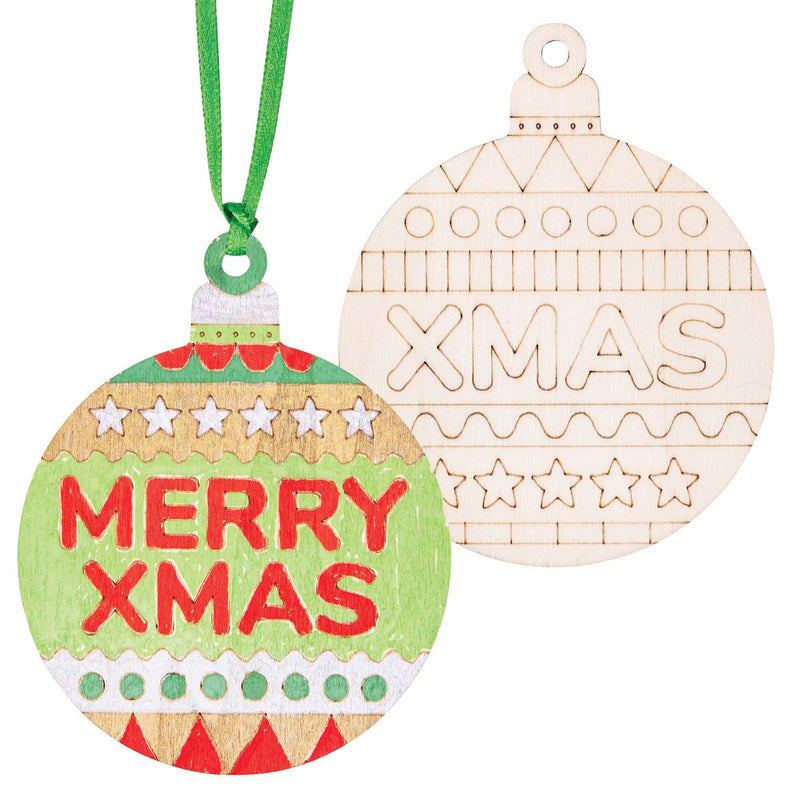 Zart ColourMe Wooden Christmas Baubles Pack of 20-1