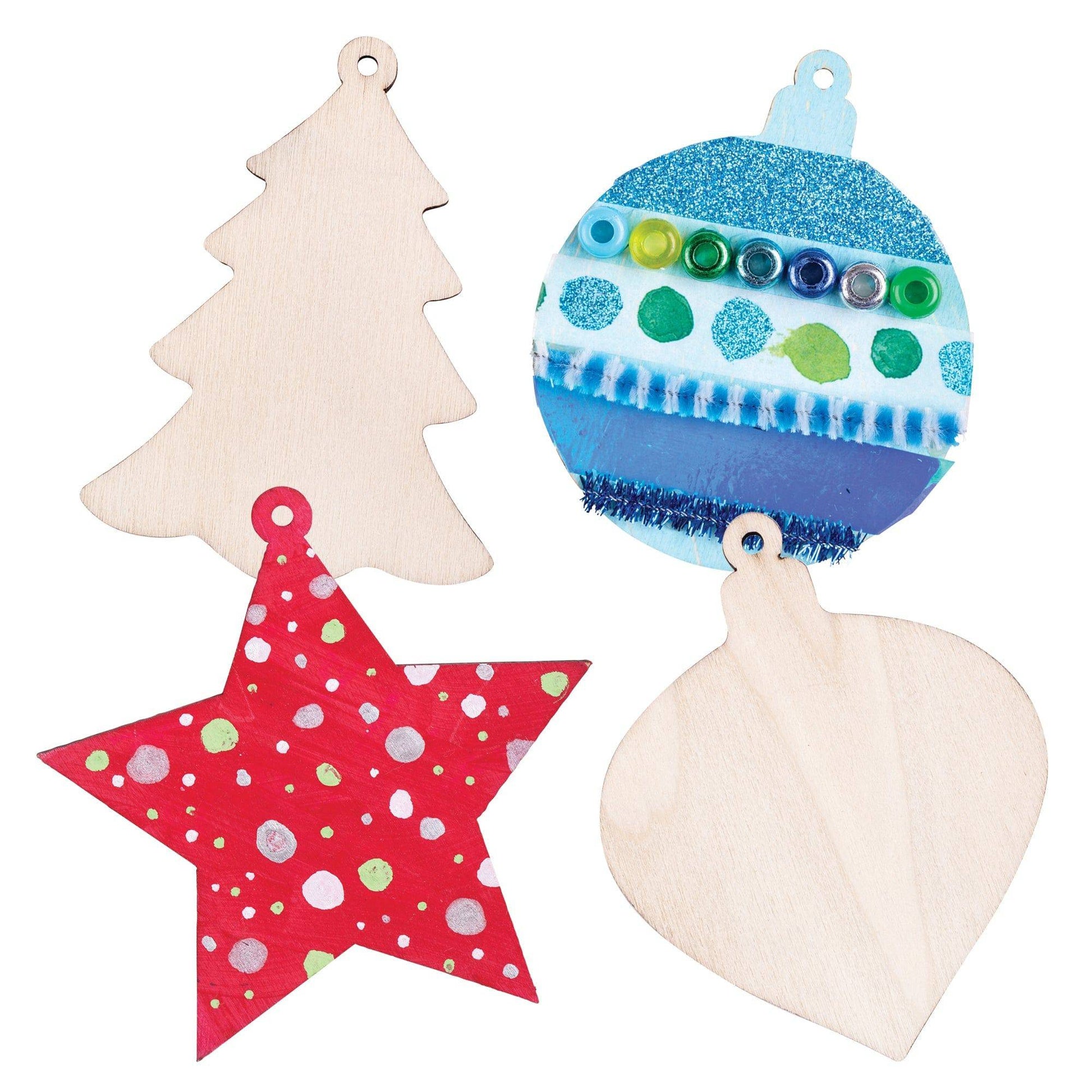 Zart DIY Wooden Christmas Ornaments Assorted Pack of 12-1