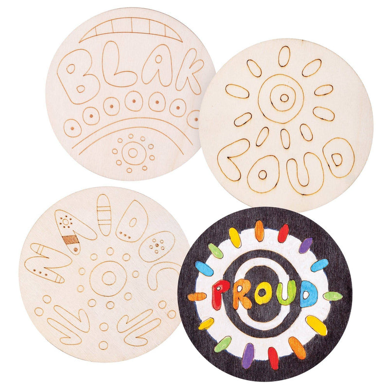 Zart Wooden Coasters NAIDOC Pack of 20-3