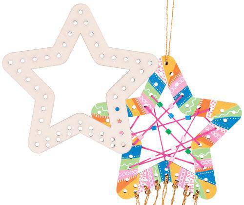 Zart Wooden Weaving Star Pack of 10-1