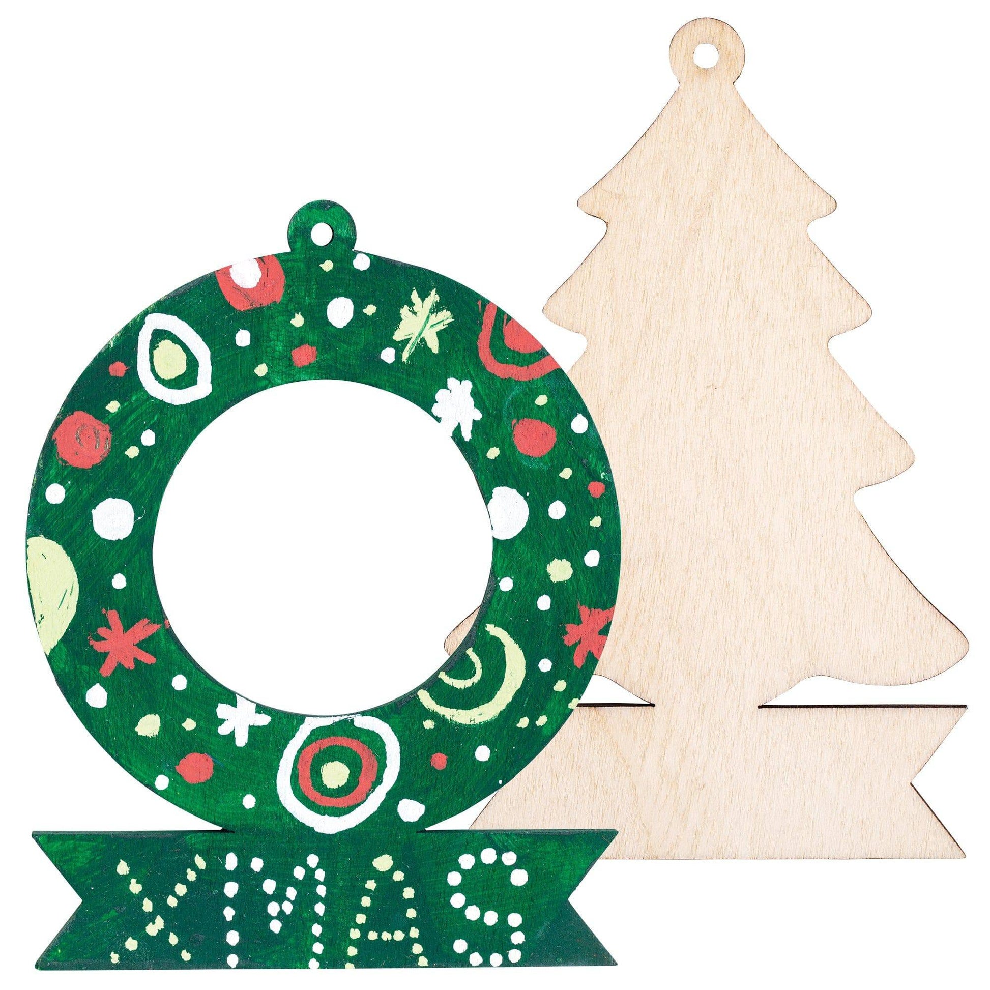 Zart Wooden Wreath and Tree with Banner Pack of 12-1