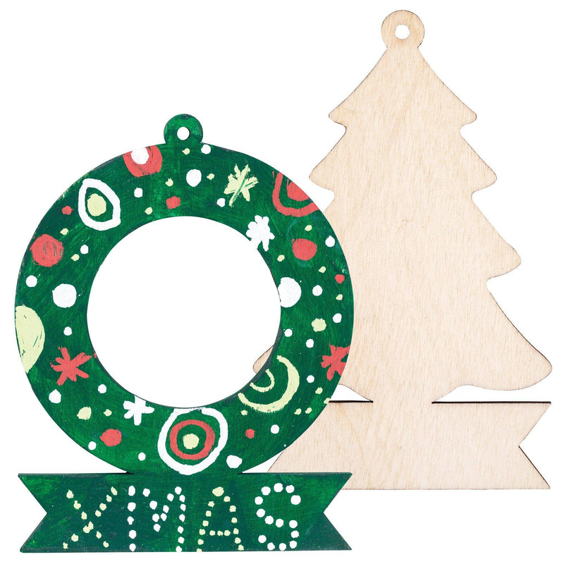 Zart Wooden Wreath and Tree with Banner Pack of 12-1