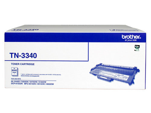 Brother High Yield Toner Cartridge TN3340 8000 Pages Black