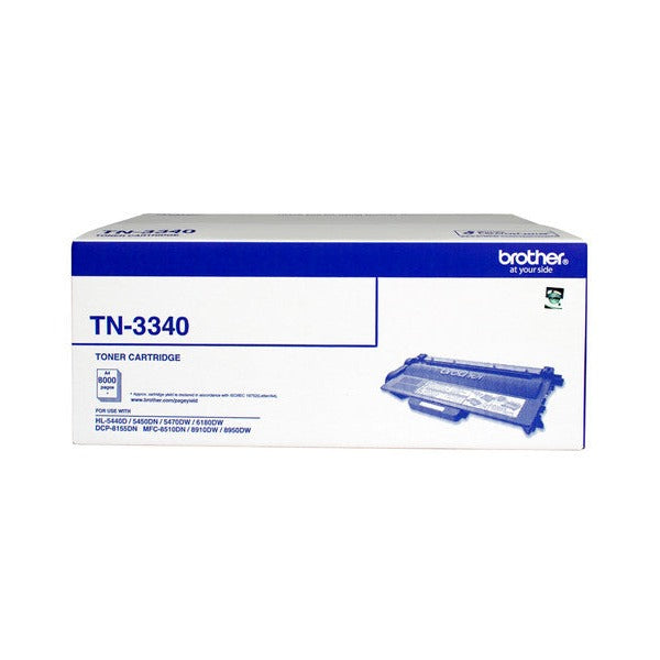Brother High Yield Toner Cartridge TN3340 8000 Pages Black