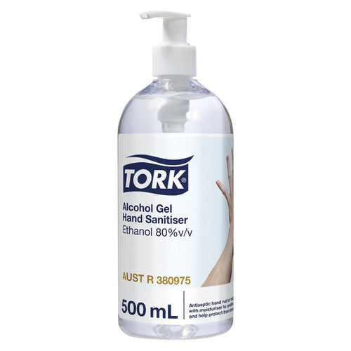 Tork Alcohol Gel Hand Sanitiser with Pump 500ml Carton of 12