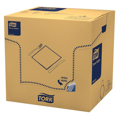 Tork Dark Blue Edge Emboss Dinner Napkin 2 Ply Quarterfold 150 Sheets Carton of 12