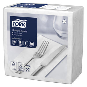 Tork White Edge Emboss Dinner Napkin 2 Ply 8 Fold 150 Sheets Carton of 12