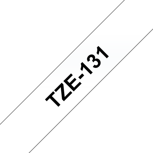 Brother TZe Tape 12mm Black on Clear TZE131