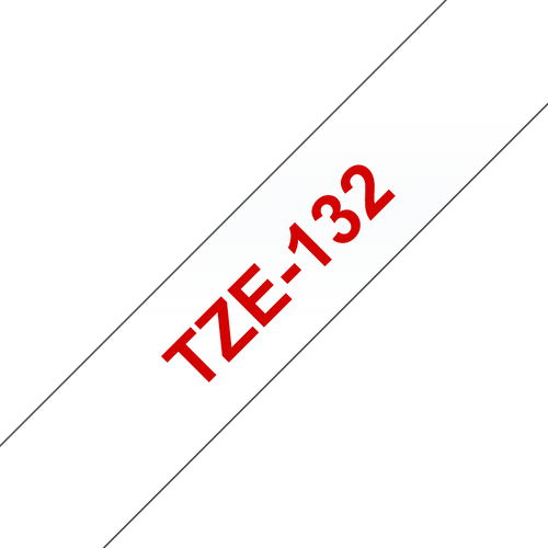 Brother TZE132 TZe Tape 12mm Red on Clear