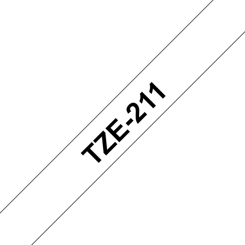 Brother TZe Tape 6mm Black on White TZE211