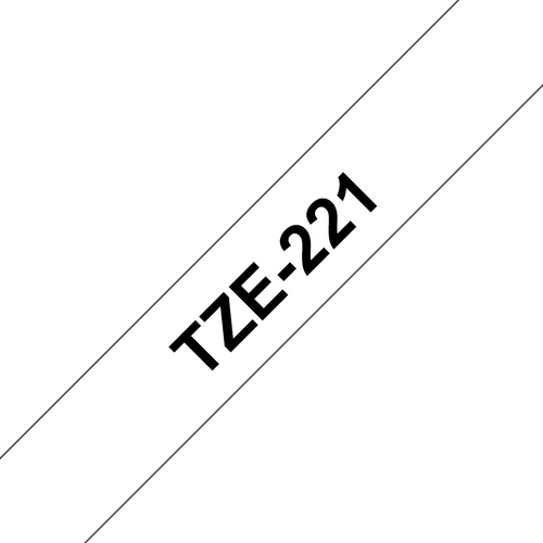 Brother TZe Tape 9mm Black on White TZE221