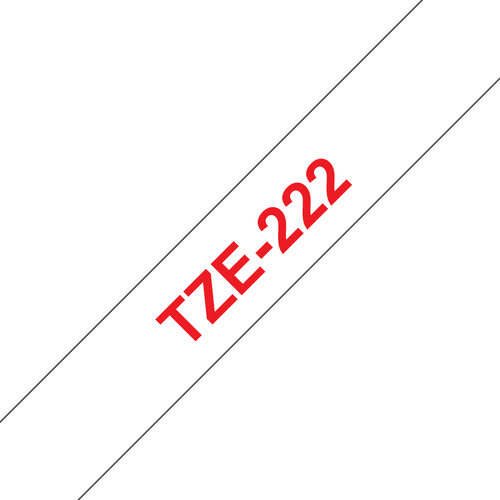 Brother TZe Tape 9mm Red on White TZE222