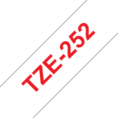 Brother TZe Tape 24mm Red on White TZE252