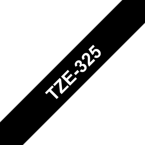 Brother TZe Tape 9mm White on Black TZE325