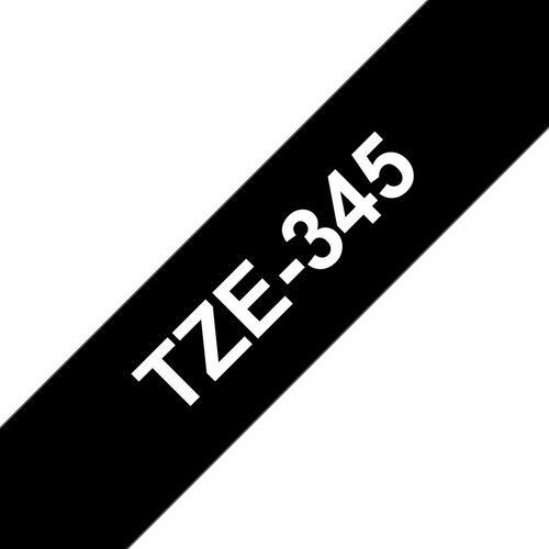 Brother TZe Tape 18mm White on Black TZE345