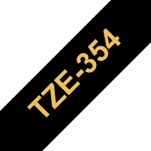 Brother TZe Tape 24mm Gold on Black TZE354