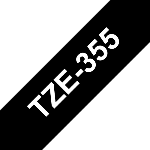 Brother TZe Tape 24mm White on Black TZE355