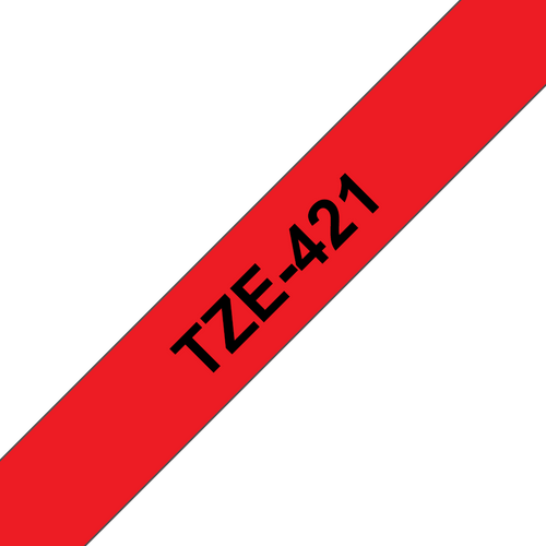 Brother TZe Tape 9mm Black on Red TZE421