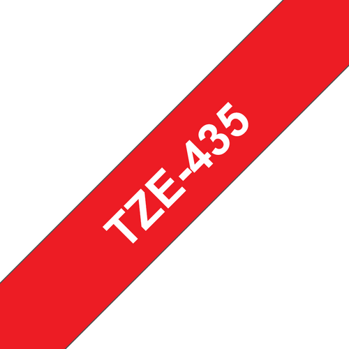 Brother TZe Tape 12mm White on Red TZE435