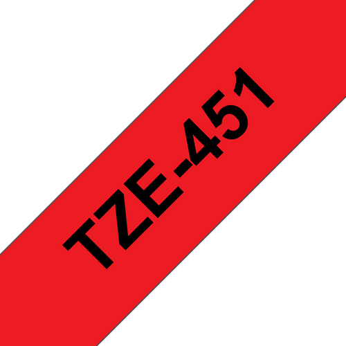 Brother TZe Tape 24mm Black on Red TZE451