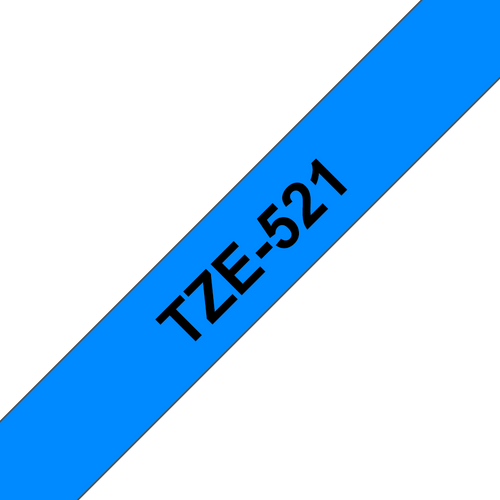Brother TZe Tape 9mm Black on Blue TZE521