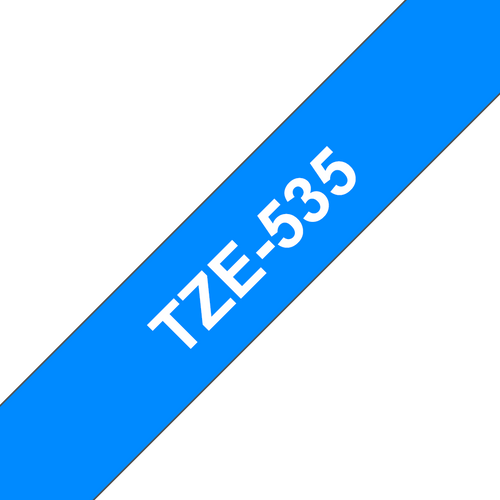 Brother TZe Tape 12mm White on Blue TZE535
