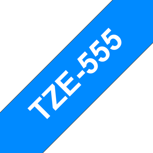 Brother TZe Tape 24mm White on Blue TZE555