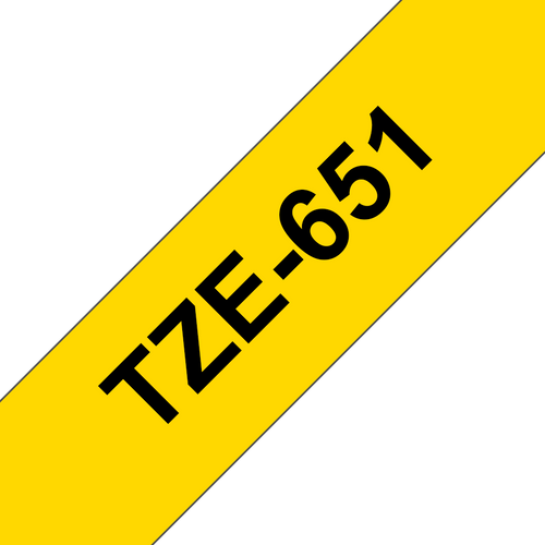 Brother TZe Tape 24mm Black on Yellow TZE651