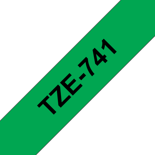 Brother TZe Tape 18mm Black on Green TZE741