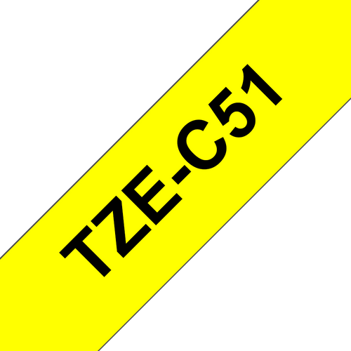 Brother TZe Tape 24mm Black on Fluoro Yellow TZEC51