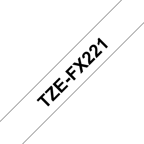Brother TZe Flexible Tape 9mm Black on White TZEFX221