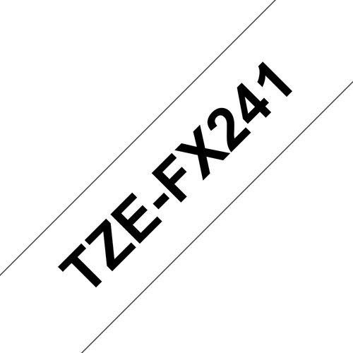 Brother TZe Flexible Tape 18mm Black on White TZEFX241