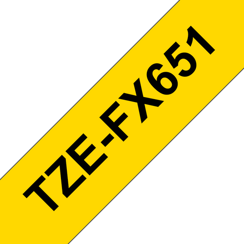 Brother TZe Flexible Tape 24mm Black on Yellow TZEFX651
