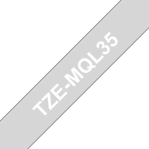 Brother TZEMQL35 Label Tape Cassette 12mm White on Grey