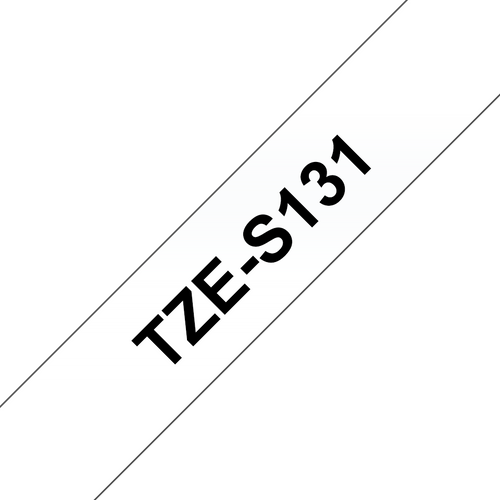 Brother TZe Strong Adhesive Tape 12mm Black on Clear TZES131