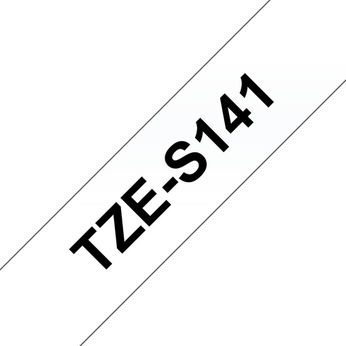 Brother TZES141 Strong Adhesive TZe Tape 18mm Black on Clear