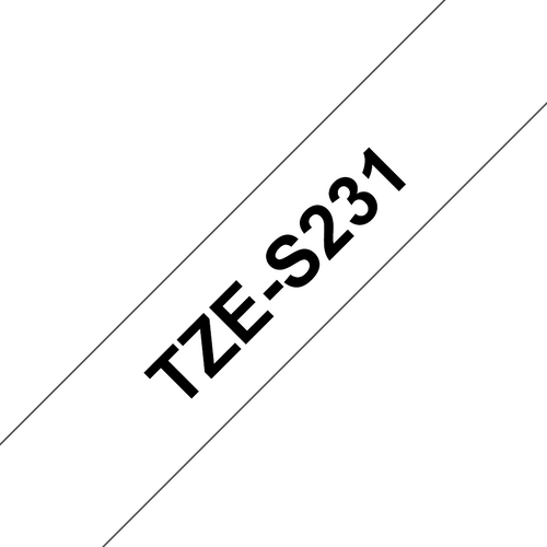 Brother TZe Strong Adhesive Tape 12mm Black on White TZES231