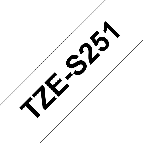 Brother TZe Strong Adhesive Tape 24mm Black on White TZES251