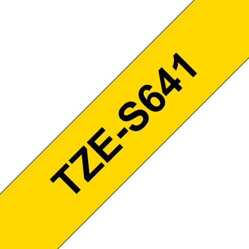 Brother TZe Strong Adhesive Tape 18mm Black on Yellow TZES641