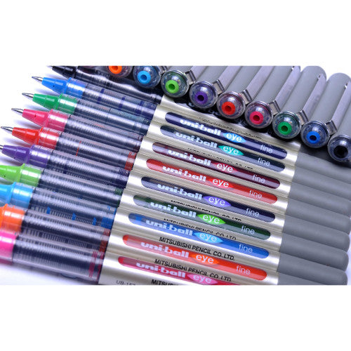 Uni-Ball UB-157 Eye Fine Liquid Ink Rollerball Pen 0.7mm Assorted Box of 12