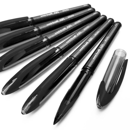 Uni-Ball UBA-188M Air Micro Liquid Ink Rollerball Pen 0.5mm Black Box Of 12
