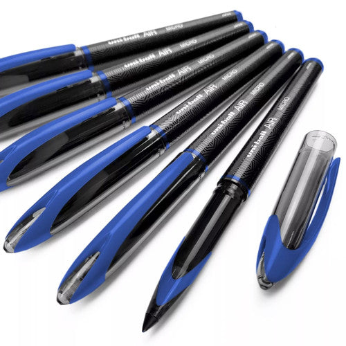 Uni-Ball UBA-188M Air Micro Liquid Ink Rollerball Pen 0.5mm Blue Box Of 12