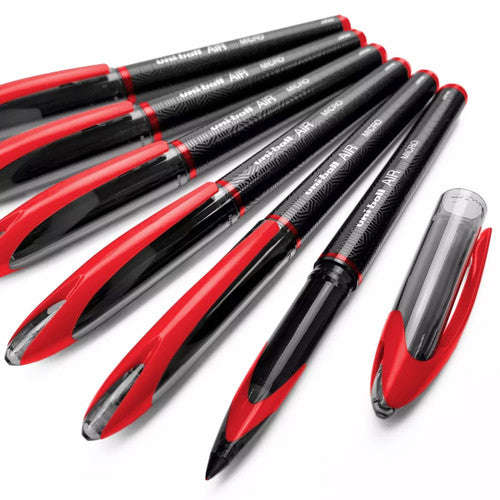 Uni-Ball UBA-188M Air Micro Liquid Ink Rollerball Pen 0.5mm Red Box Of 12