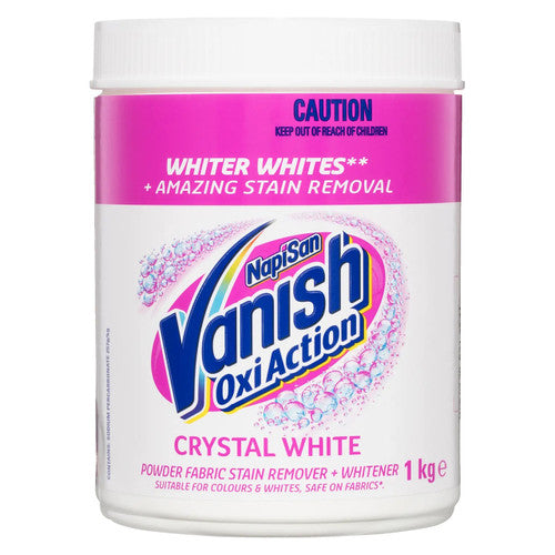 Vanish Napisan Oxi Action Stain Remover Powder Crystal White 1kg Pack of 6