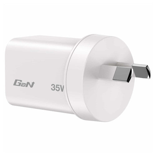Verbatim 35W 2 Port USB A and C Gan Charger White