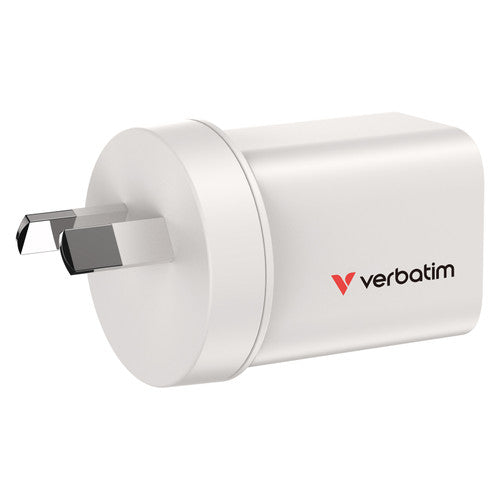 Verbatim 35W 2 Port USB A and C Gan Charger White