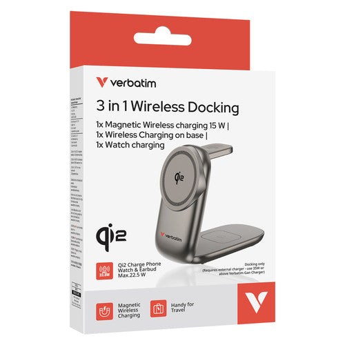 Verbatim 3 in 1 Wireless Charging Dock Desert