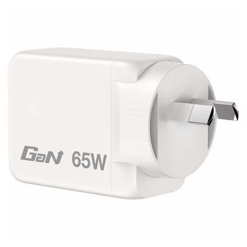 Verbatim 65W 3 Port USB A and C GaN Charger White