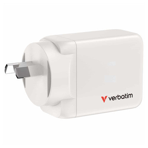 Verbatim 65W 3 Port USB A and C GaN Charger White